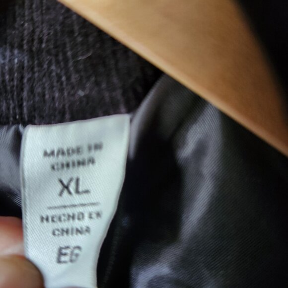 Levi Strauss Winter Jacket Women's XL Black Corduroy Puffer Coat Full Zip - Picture 5 of 12